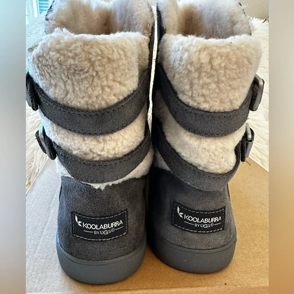 Koolaburra by UGG Victoria Short Suede Boots Gray Faux Fur Women’s Size 9 NWOT